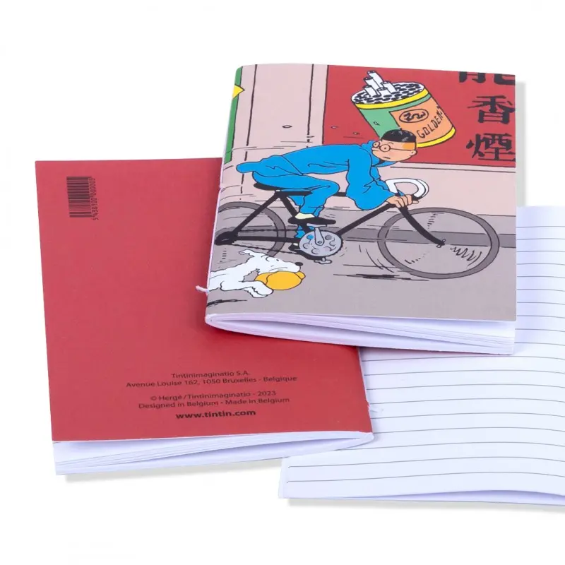 Carnet de notes Tintin - Tintin fuyant vélo avec Milou