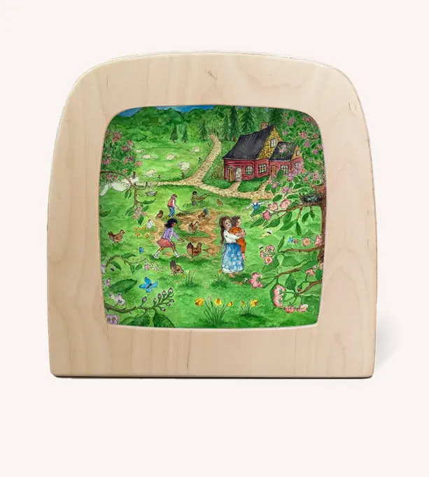 Carte à insérer pour Lampe Au fil des Saisons - Illustratrice Eentje van Margo - Red Cottage Spring