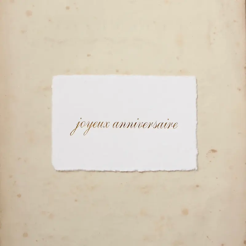 Carte Joyeux Anniversaire Doré Délicat - Cinq Mai