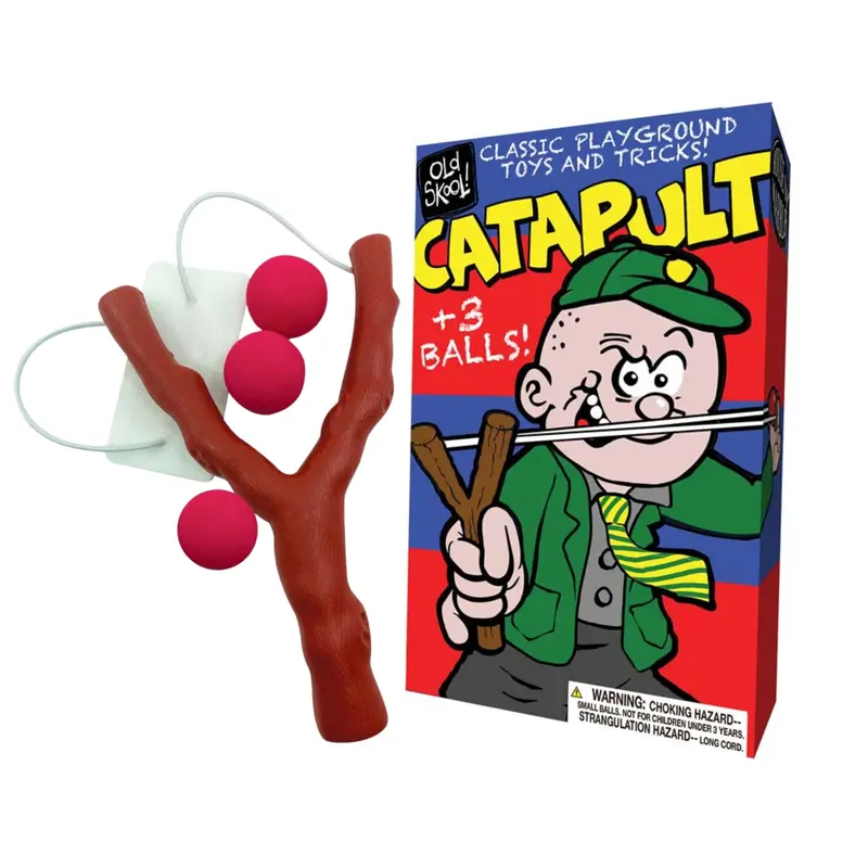 Catapulte jouet enfant aspect bois - boules souples