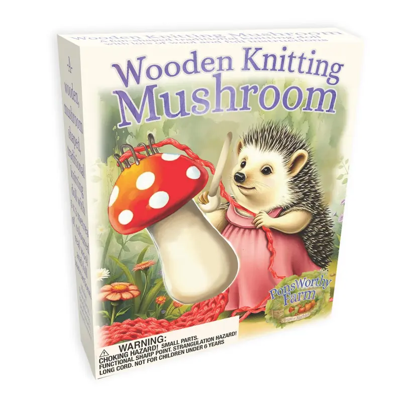 Champignon à tricoter en bois