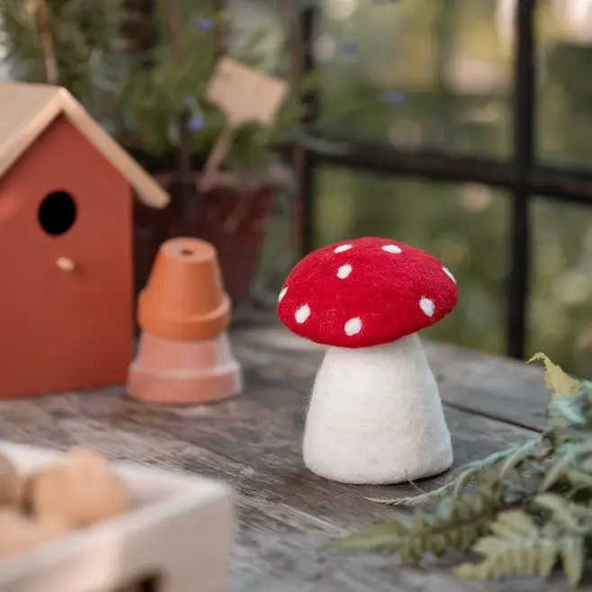 Champignon en feutrine de laine - Sjaal met Verhaal