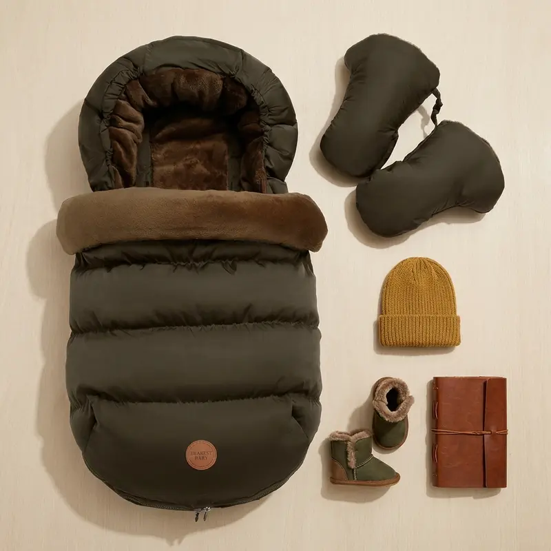 Chancelière Poussette Bébé Hiver avec Moufles Parent – 6-36 mois