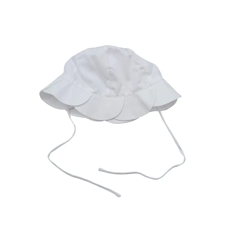 Chapeau bébé blanc à bord festonné - 12 mois