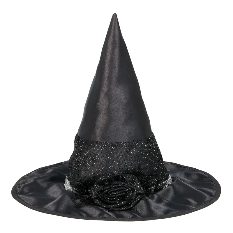 Chapeau de sorcière satin noir