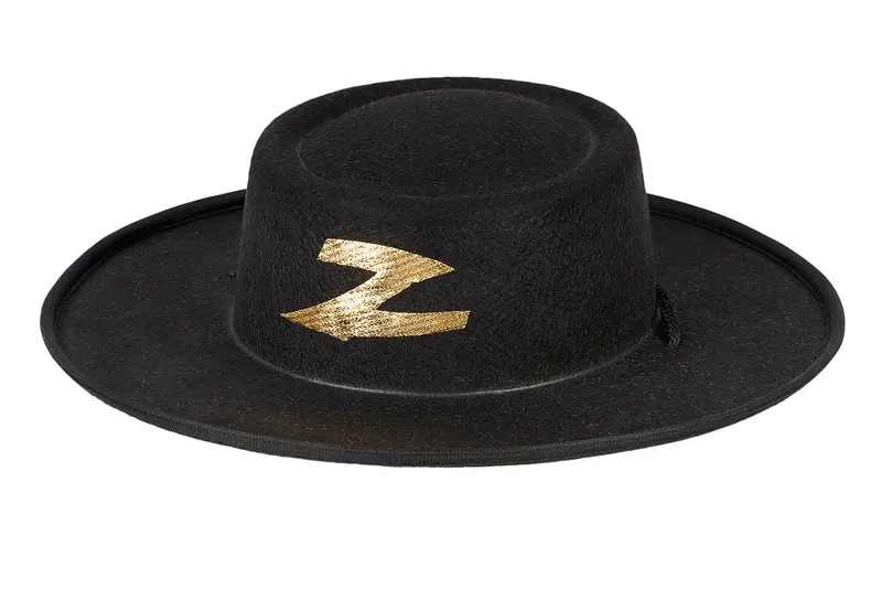 Chapeau Zorro noir avec Z - Accessoire de déguisement