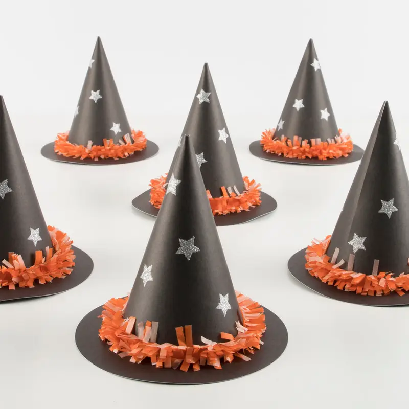 Chapeaux Sorcière Halloween Enfants - Lot de 6