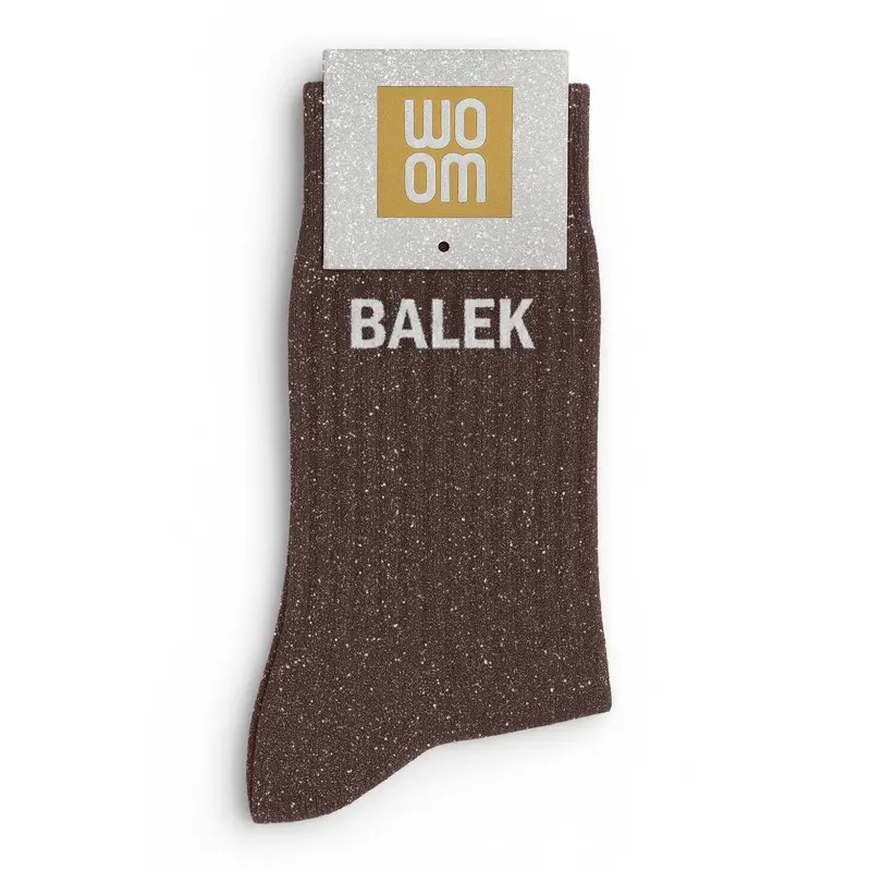 Chaussettes à Paillettes "Balek" Moka Glow - Woom