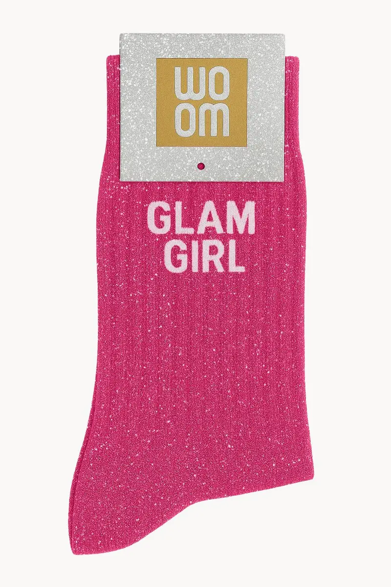 Chaussettes à Paillettes "Glam Girl" Fuchsia - Woom