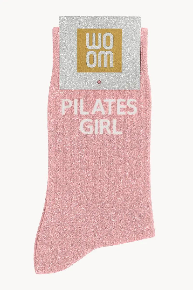 Chaussettes à Paillettes "Pilates Girl" Rose - Woom