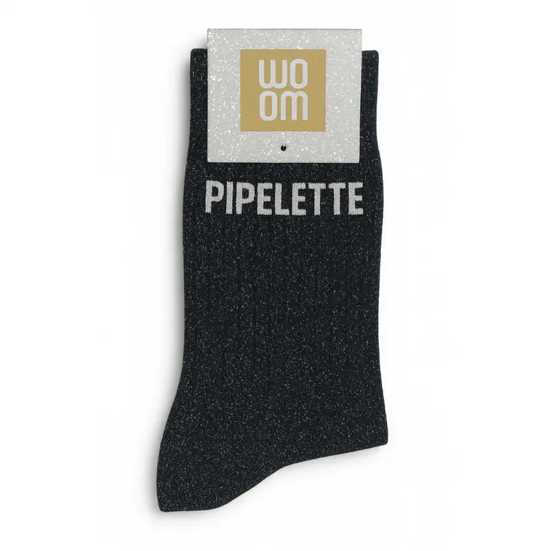 Chaussettes à Paillettes "Pipelette" Noir - Woom
