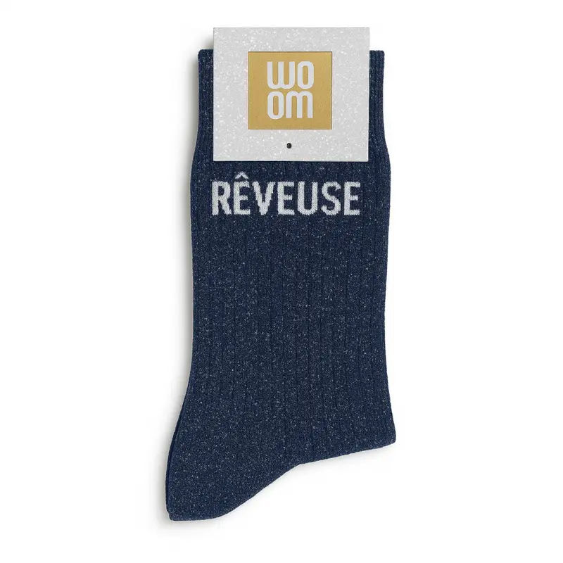 Chaussettes à Paillettes "Rêveuse" Marine - Woom