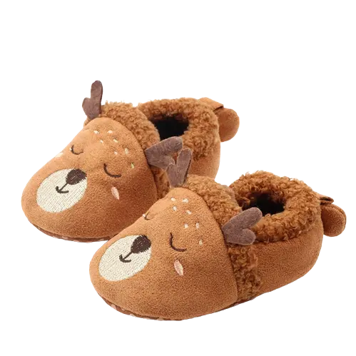 Chaussons Bébé Fourrés Antidérapants Animaux – 0-18 mois