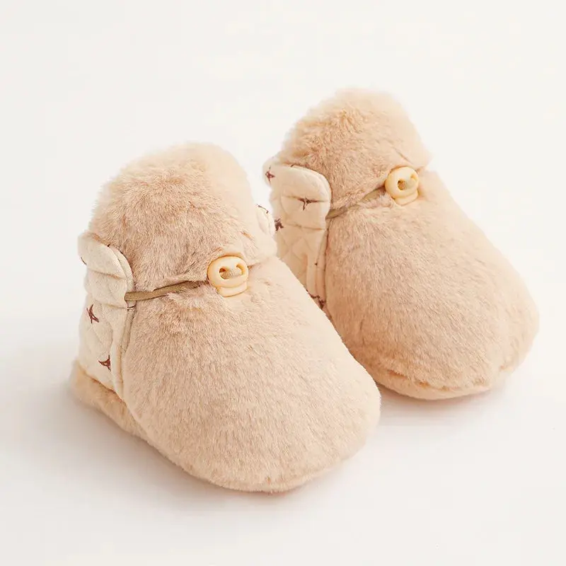 Chaussons Bébé Fourrés Réversibles en Coton – 0-18 mois
