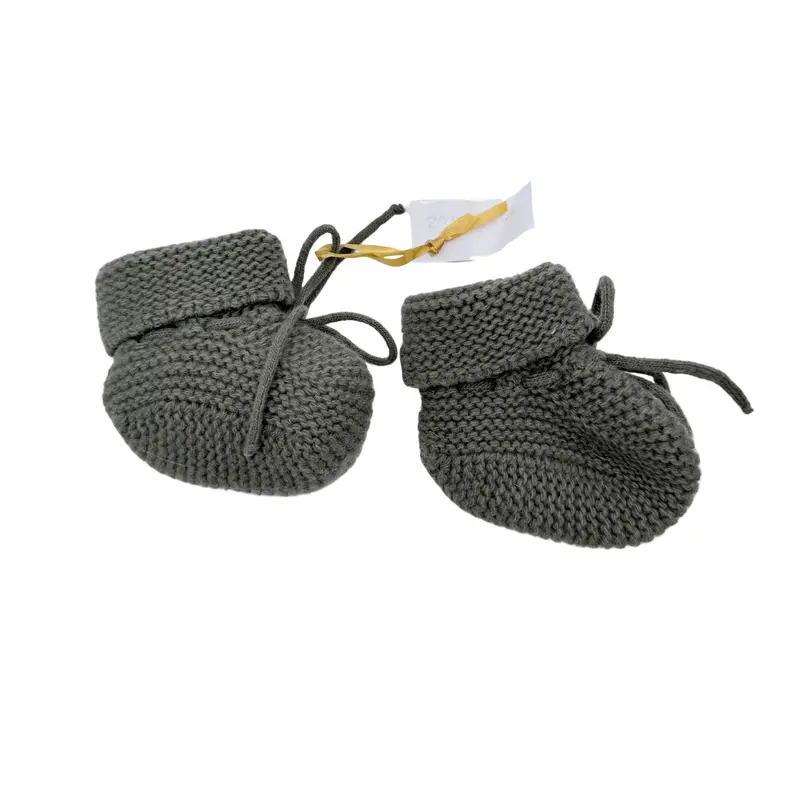 Chaussons bébé Suzon en laine vert - 0-6 mois