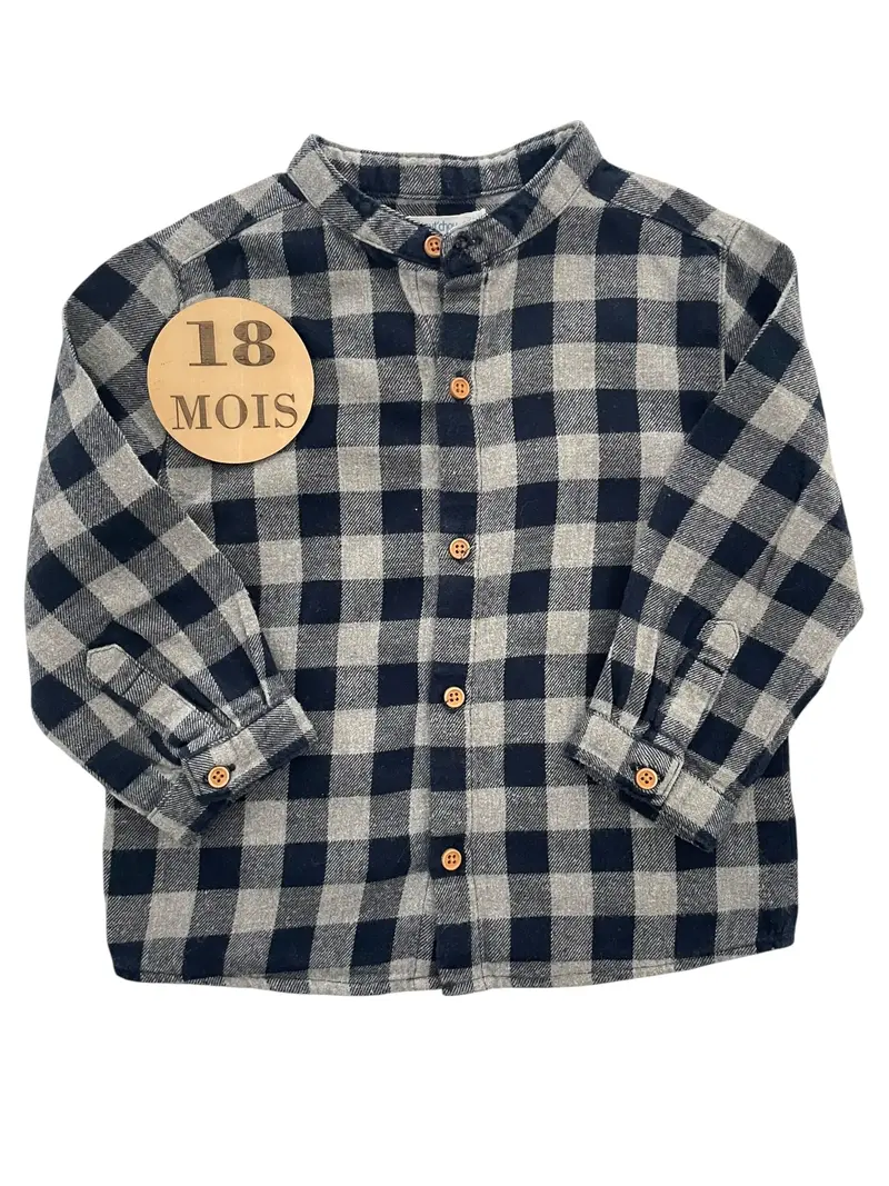 Chemise à carreaux, tissus épais, Bout’chou
