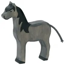 Cheval noir debout HOLZTIGER