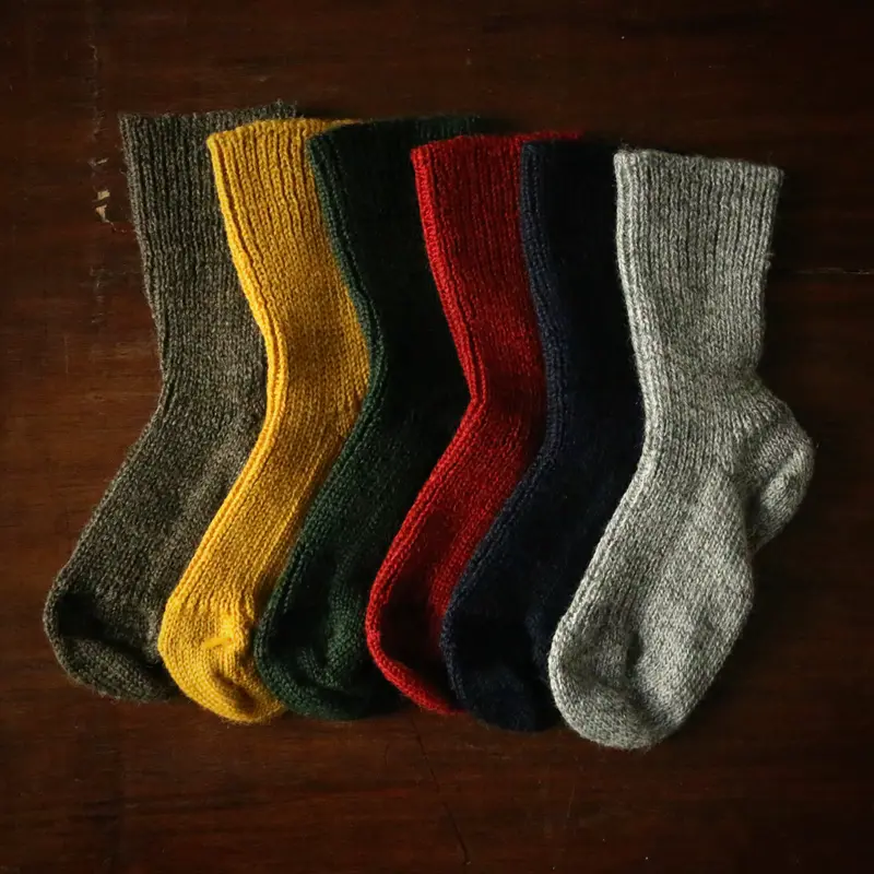Chunky Knitted Wool Socks - Assorted Colours - 18/20 - 33/34