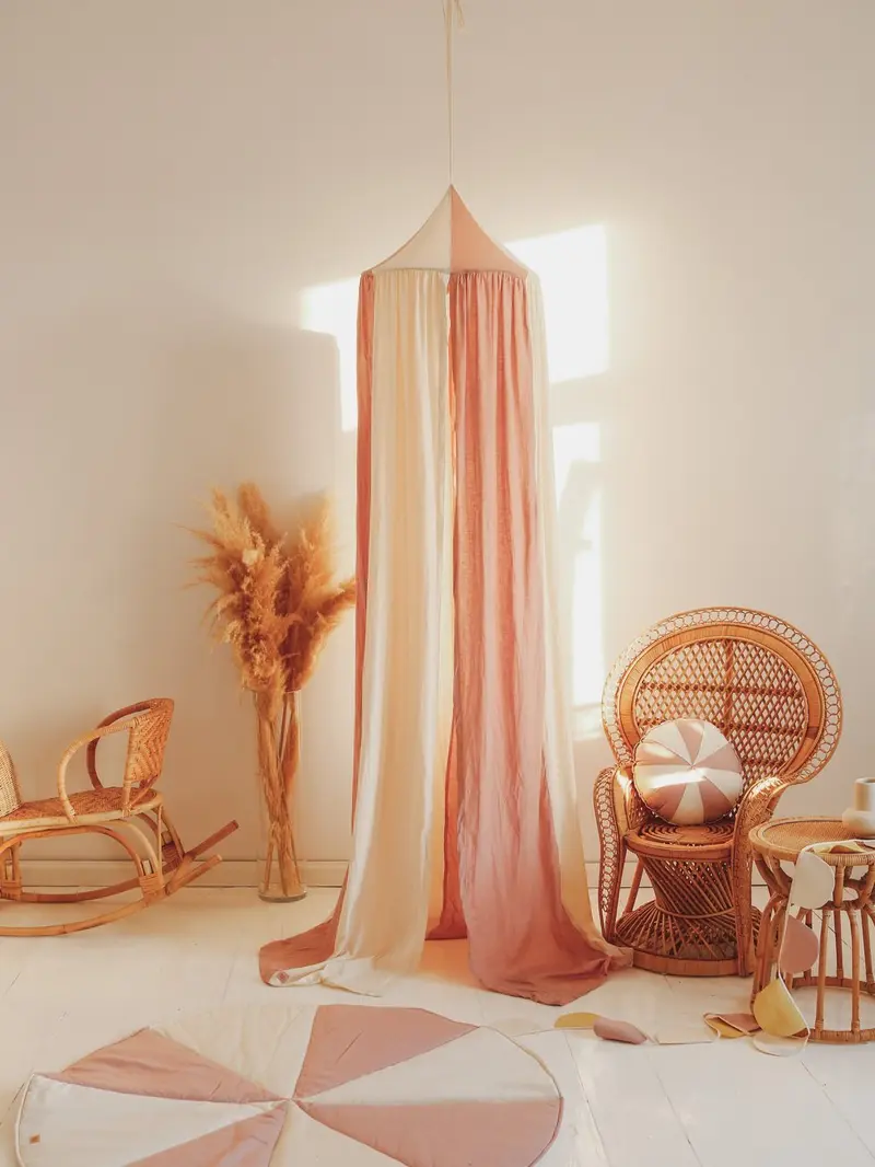 Ciel de lit / Baldaquin en coton, Rose • CIRCUS