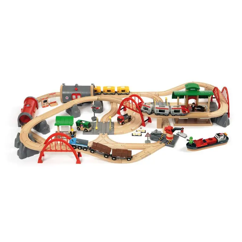 Circuit de Train Deluxe avec Accessoires et Lumières