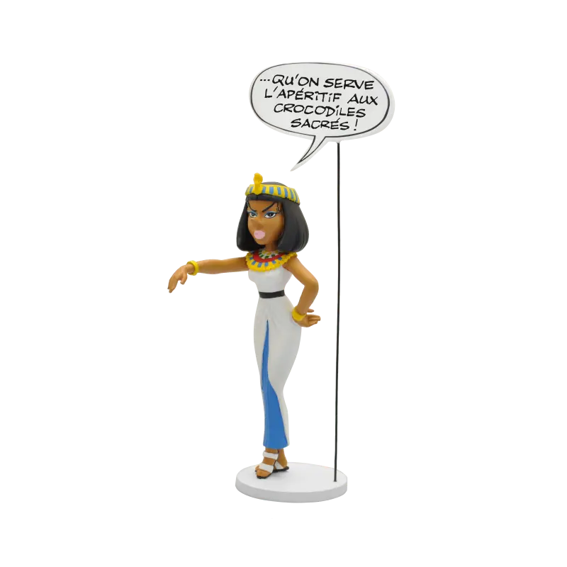 Cléopâtre "Qu'on serve l'apéro aux crocos" - Figurine Astérix résine