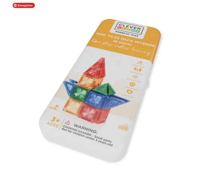 Cleverclixx Jeux magnétiques MINI pack intense - 28 pièces + boite de transport