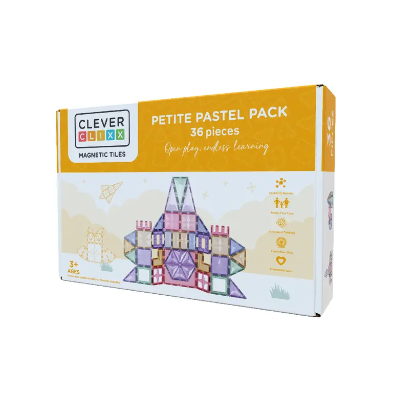 Cleverclixx Pack Pastel - Jeu magnétique 36 pièces