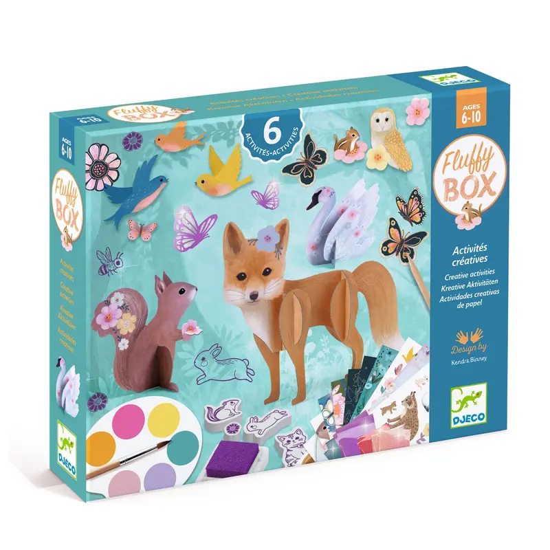 Coffret 6 activités créatives animaux 6-10 ans - Fluffy Box