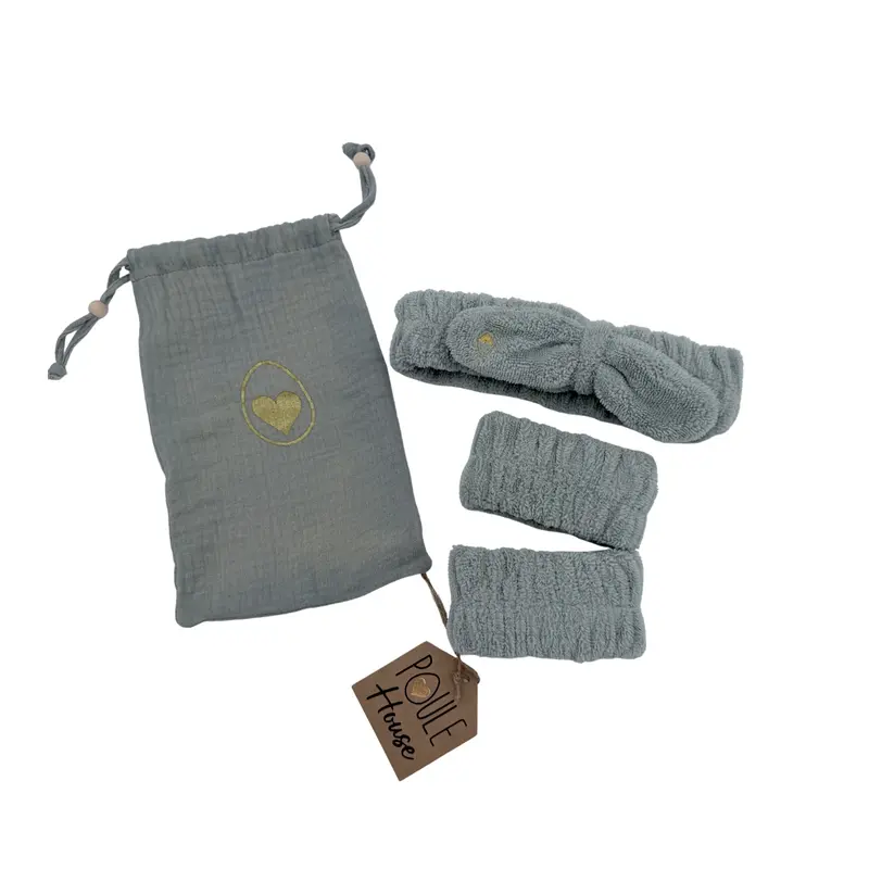 Coffret accessoires beauté vert sauge