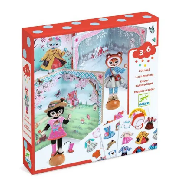 Coffret Collage Habillage Chats - Loisir Créatif Enfants 3-6 Ans