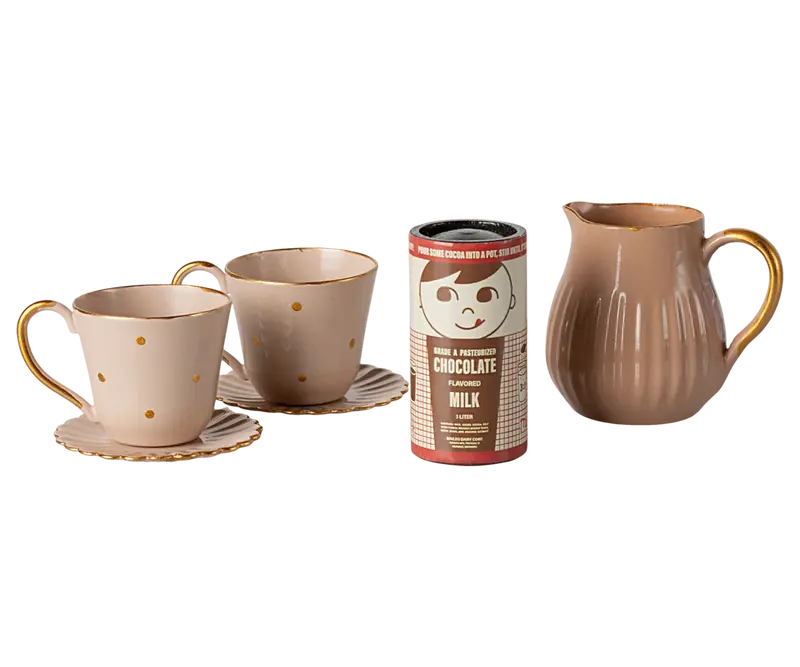 Coffret dinette chocolat chaud - 2 tasses + pichet