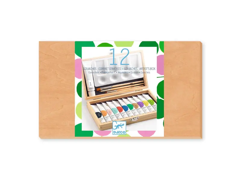 Coffret peinture gouache en bois