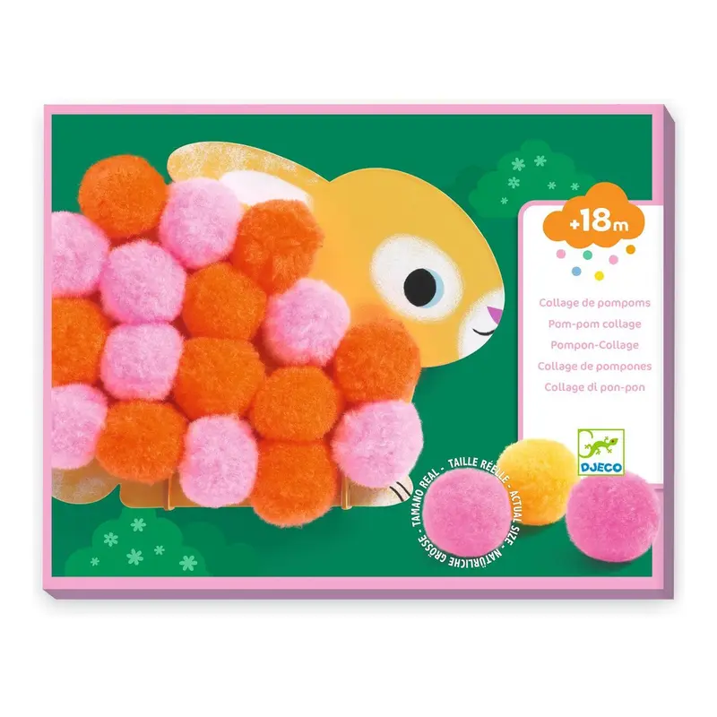 Collage de pompons Animaux et ronds pompons