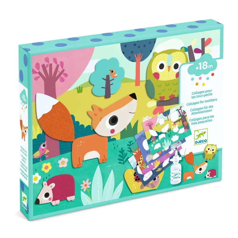 Collages tout-petits 18 mois - Coffret 4 tableaux animaux