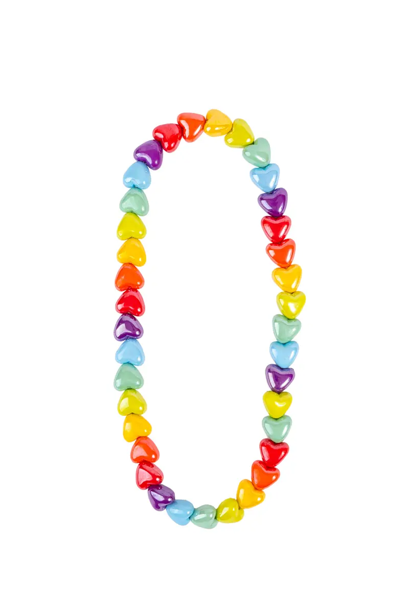 Collier cœurs arc-en-ciel