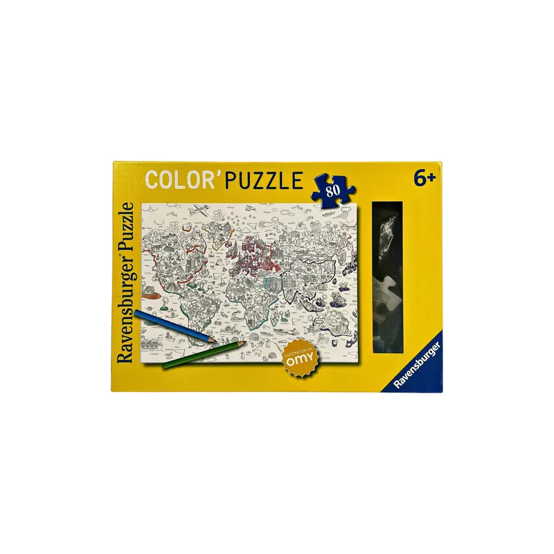 Color'puzzle -Map monde - 80 pièces