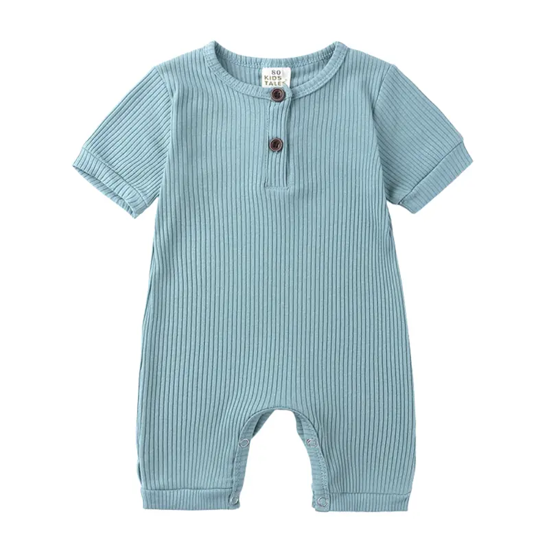 Combinaison Bébé Coton Manches Courtes à Pressions – 3-18 mois