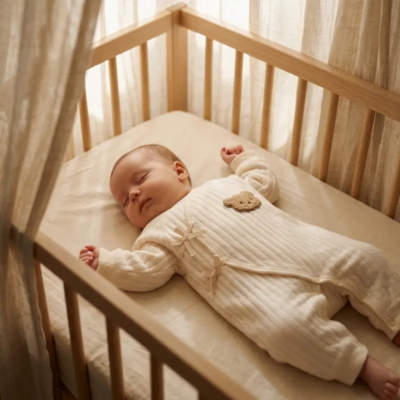 Combinaison Bébé en Coton à Pressions – Ourson – 0-6 mois