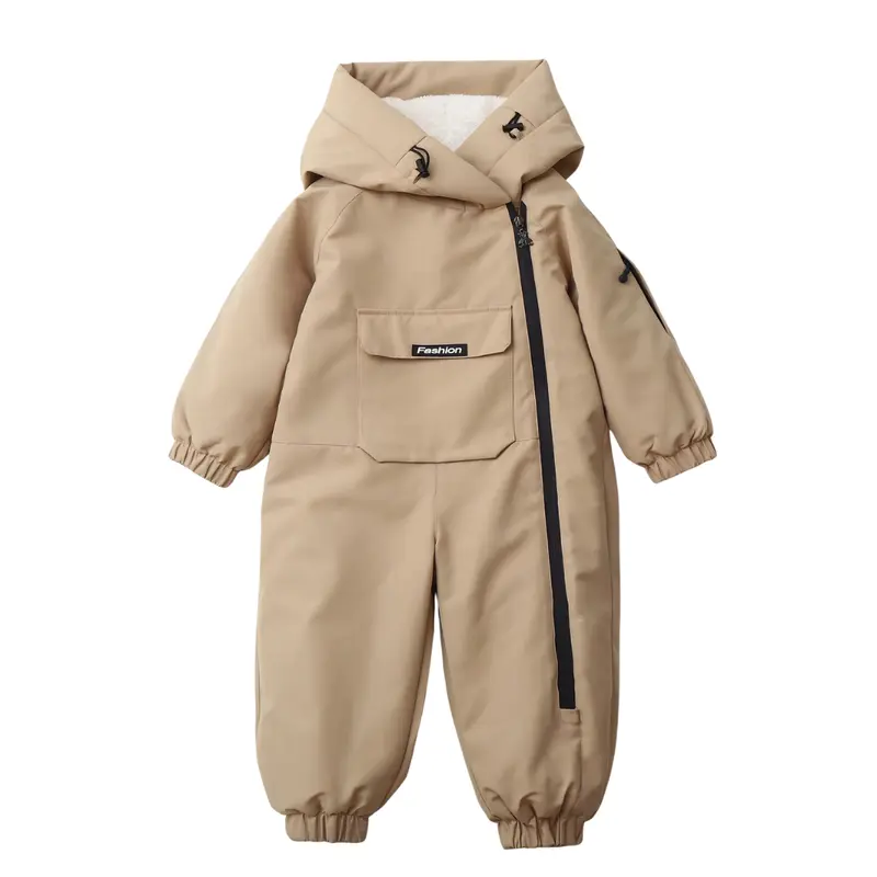 Combinaison de Ski Enfant Doublée Polaire à Capuche – 2-5 ans