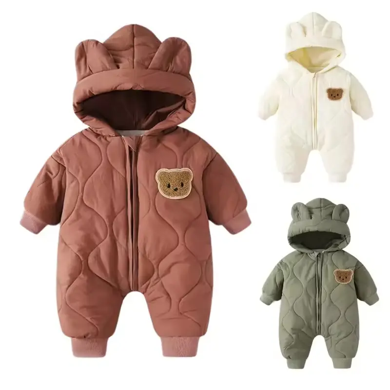 Combinaison Hiver Bébé à Capuche Ourson Louison – 3-24 mois