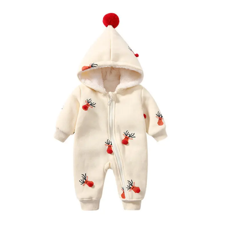Combinaison Hiver Bébé de Noël à Motifs Cerfs – 0-24 mois