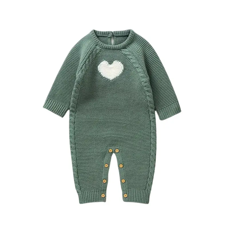 Combinaison Hiver Bébé en Tricot Cœur Love – 0-18 mois
