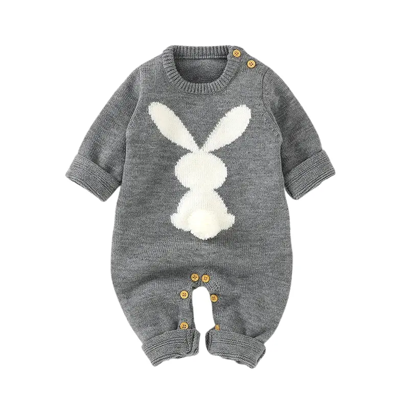 Combinaison Hiver Bébé en Tricot Lapin – 3-18 mois