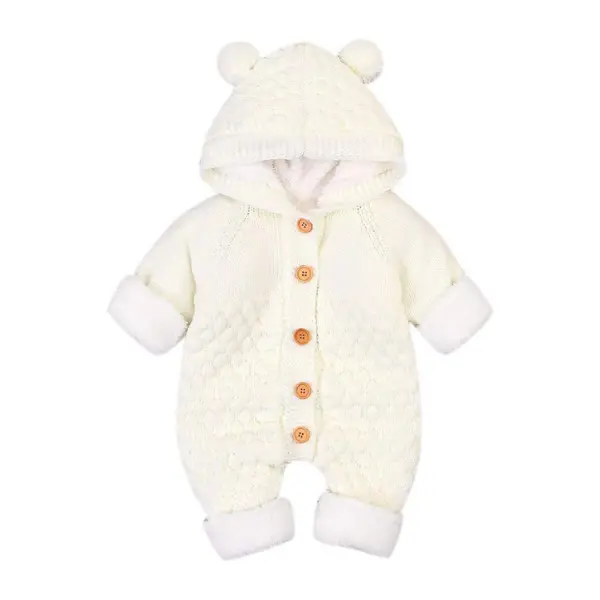Combinaison Hiver Bébé Nina Doublée Polaire à Boutons – 3-24 mois