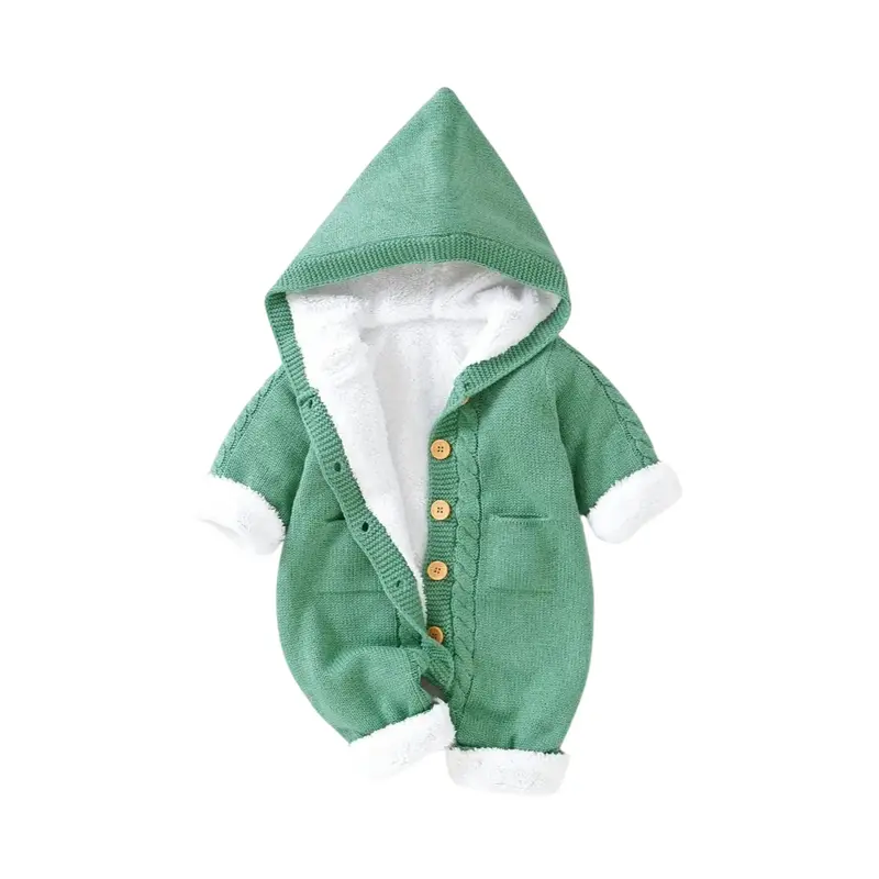 Combinaison Hiver Bébé Snow à Détails Tricotés – Capuche 3-18 mois