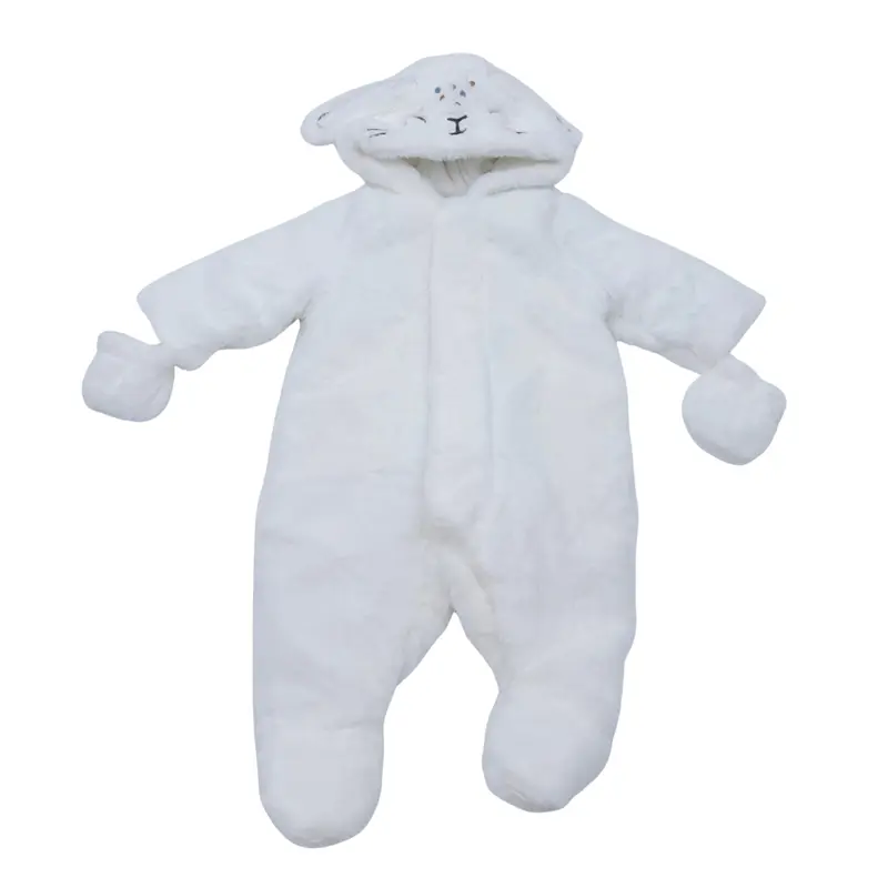 Combinaison pilote bébé blanche à capuche animal - 6 mois