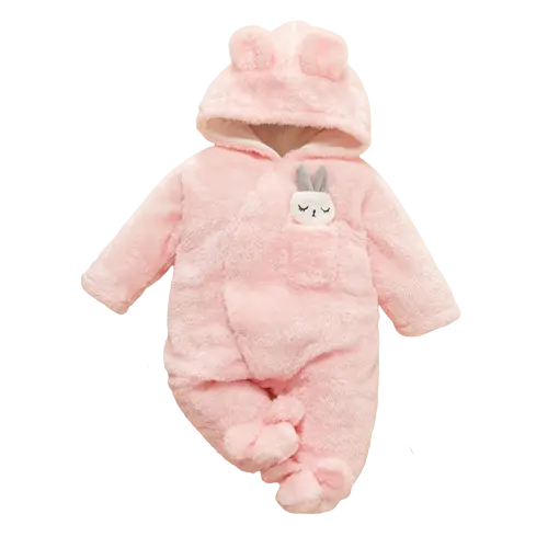 Combinaison Polaire Hiver Bébé Lapin à Capuche – 0-18 mois