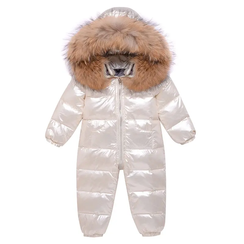 Combinaison Ski Bébé à Capuche Fausse Fourrure – 9-36 mois