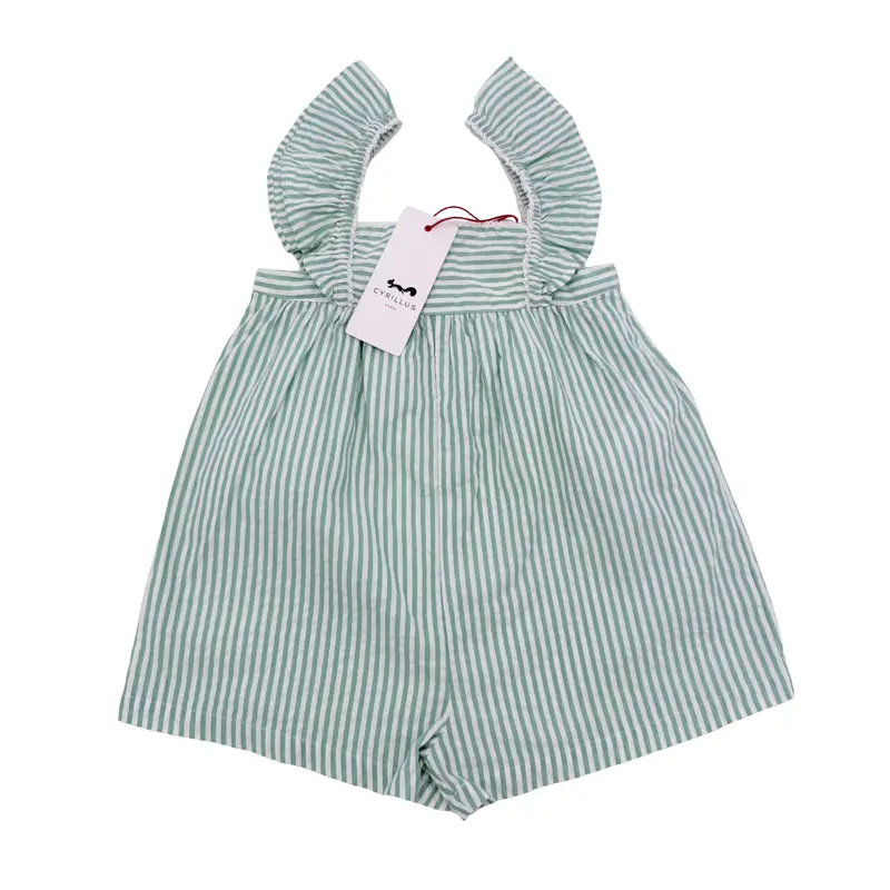 Combishort menthe et blanche - 24 mois