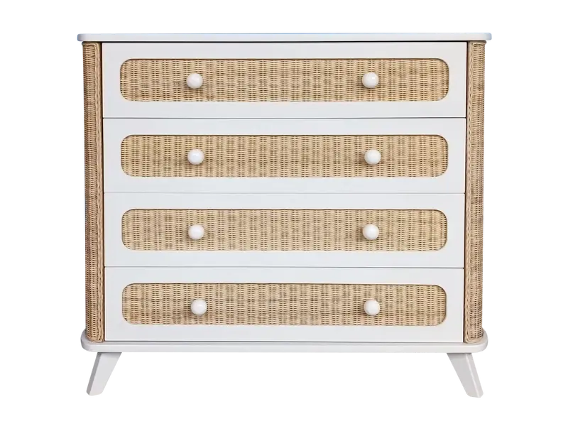 COQUILLAGE commode à langer en rotin